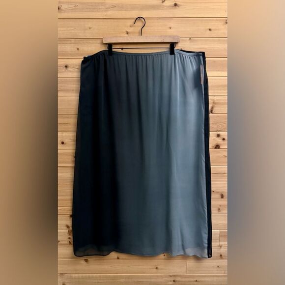 NWT Citron Santa Monica Size 3X Black Gray Ombré Pull On Maxi Skirt - Picture 1 of 12